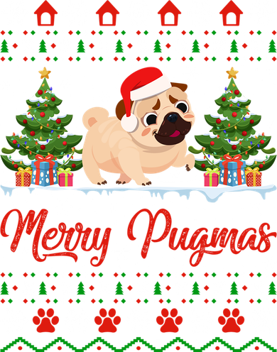 Funny Merry Pugmas Xmas Gift Santa Hat Ugly Pug Christmas Gift Kids Hoodie