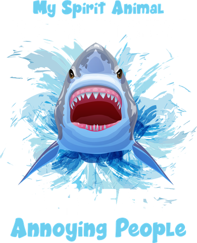Funny My Spirit Animal Is A Grumpy Shark Kids Long Sleeve Shirt