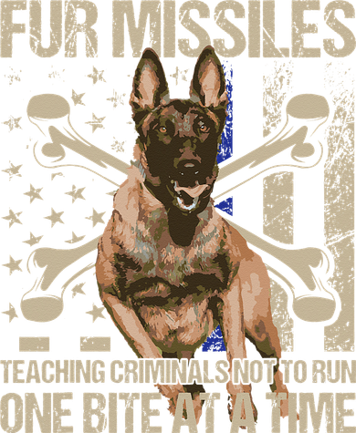Fur Missiles Teaching Criminals Blue Line K9 Dog Unit Police Women's Tank Top