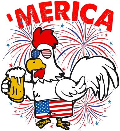 Funny Merica USA Rooster With Beer Doggie Tank