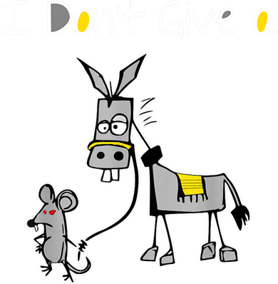 Funny MOUSE WALKING A DONKEY I Don't Give Rats Ass Mouse Kids T-Shirt