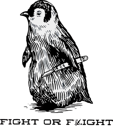 Fight Or Flight Funny Penguin Pun Fight Or Flight Meme Women's Hoodie