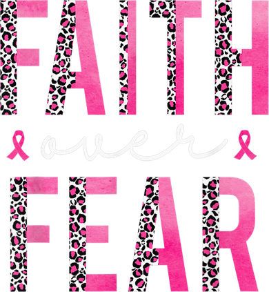 Faith Over Fear Pink Ribbon Breast Cancer Awareness Women Women's Tank Top