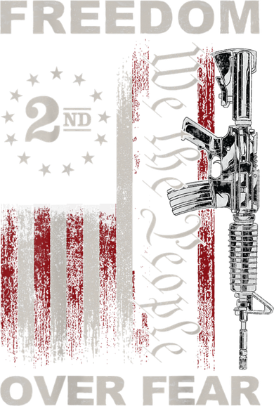 Freedom Over Fear 2nd Amendment Patriotic ProGun ON BACK Doggie Tank