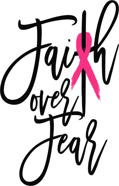 Faith Over Fear Cross Breast Cancer Awareness Christian Women's T-Shirt