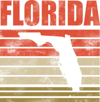 Vintage Florida State Map Button