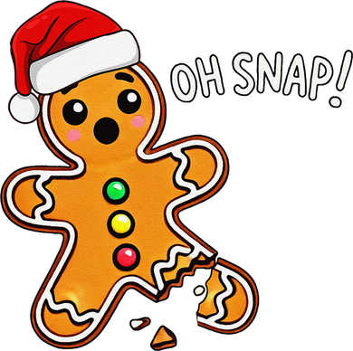 Funny Oh Snap Christmas Gingerbread With Santa Hat Women's Hoodie