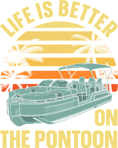 Funny Pontoon Boat Art For Boating Pontoon Captain Kids Hoodie