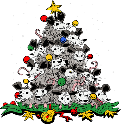 Funny Possum Christmas Tree Ornament Decor Opossum Lovers Kids Hoodie