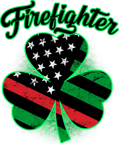 Firefighter St. Patrick's Day Red Line Clover Women's Long Sleeve Shirt
