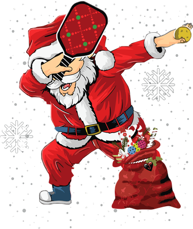 Funny Pickleball Christmas Santa Playing Pickleball Kids Hoodie