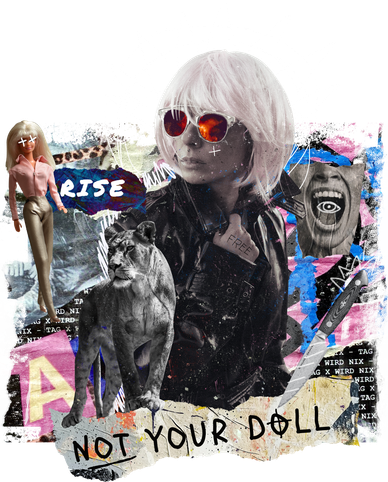 Feminist Punk Collage Not Your Doll Toddler Hoodie