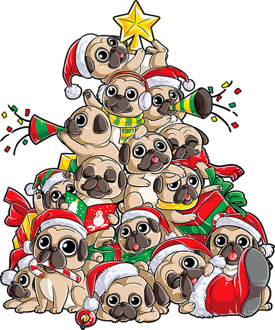 Funny Pug Dog Cute Christmas Gift Kids T-Shirt