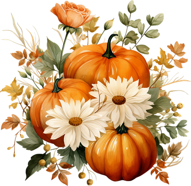 Fall Pumpkin Floral Holiday Mousepad
