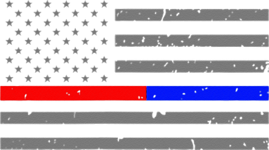 Firefighter Police Flag Thin Red Blue Line Kids T-Shirt