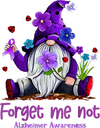 Forget Purple Gnome Me Not Purple Alzheimers Awareness Women's Hoodie