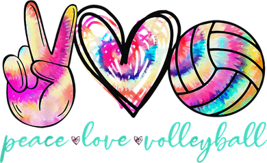 funny Peace Love Volleyball Player Tie Dye Style Toddler Hoodie