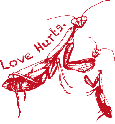 Funny Praying Mantis Retro Love Hurts Graphic Women's Tank Top