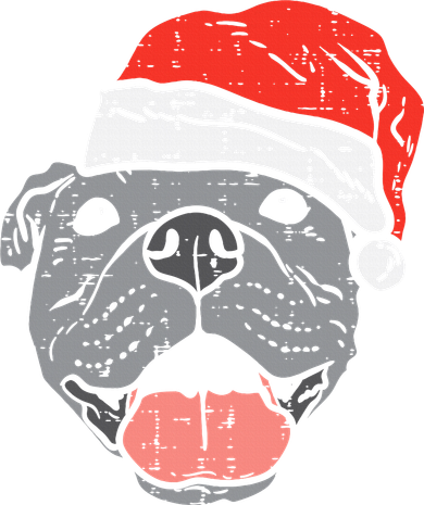 Festive Pitbull Pit Santa Hat Christmas Gift for Dog Lovers Women's Sweatshirt