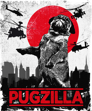 Funny Pugzilla Pug Dog Kids T-Shirt