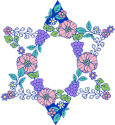Floral Peace Sign Isreal 11oz C Handle Ceramic Mug