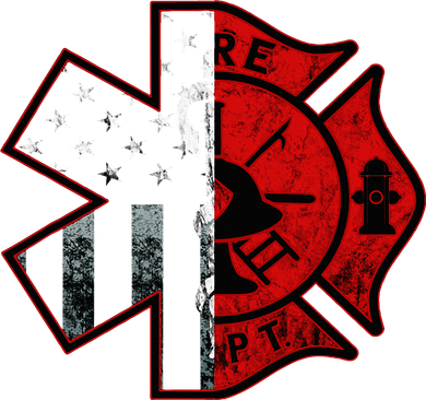 Firefighter Paramedic Symbol American Flag Fireman Fire Doggie Tank