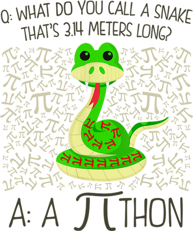 Funny Python Snake Pi Day T-Shirt