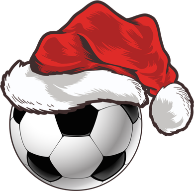 Football Player Xmas Gift Santa Hat Soccer Ball Christmas Gift Kids T-Shirt