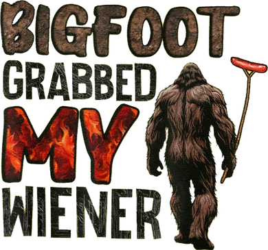 Funny Retro Bigfoot Bigfoot Grabbed My Wiener Design Coaster