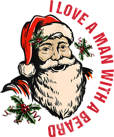 Funny Retro Christmas Santa Claus I Love A Man With A Beard Kids Sweatshirt