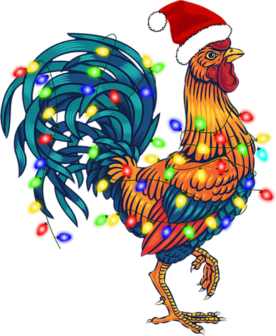 Funny Rooster Chicken Christmas Lights Pajama Farmer Funny Gift Women's T-Shirt