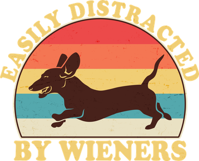 Funny Retro Easily Distracted By Wieners Dachshund fan Bucket Hat