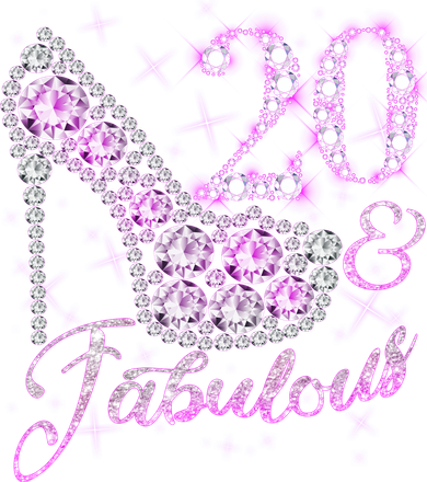 Fabulous & 20 Sparkly Shiny Heel 20th Birthday Kids T-Shirt