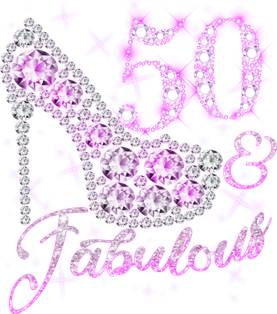Fabulous & 50 Sparkly Shiny Heel 50th Birthday Women's Tank Top