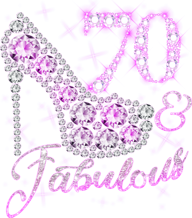 Fabulous & 70 Sparkly Shiny Heel 70th Birthday Beanie