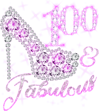 Fabulous & 100 Sparkly Shiny Heel 100th Birthday Beanie