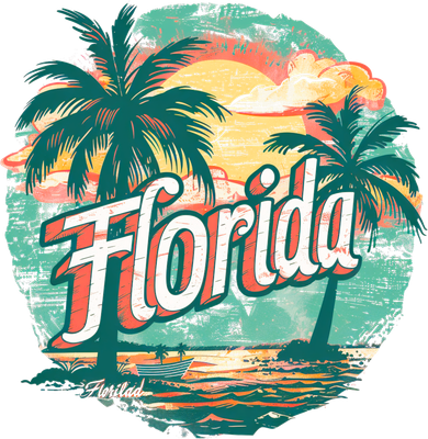 Florida Retro Vintage Vacation Doggie Tank