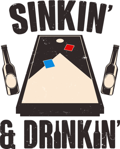 Funny Sinkin And Drinkin Cornhole Game Beanie