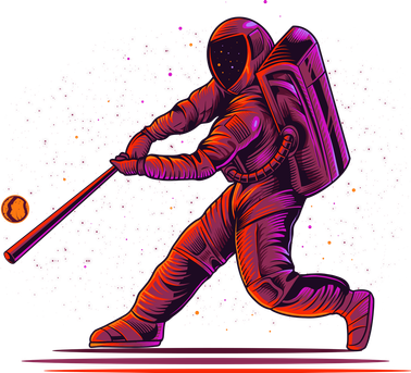 Funny Space Astronaut Baseball Kids T-Shirt