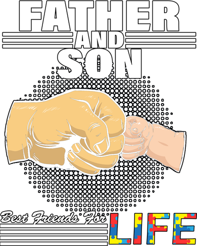 Father And Son Friends For Life Autism Awareness Tank Top