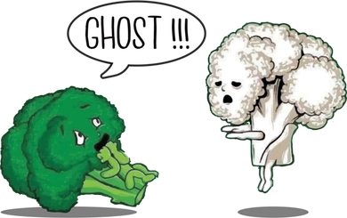 Funny Scared Broccoli By Ghost Cauliflower Funny Vegetarian Gift Tumbler