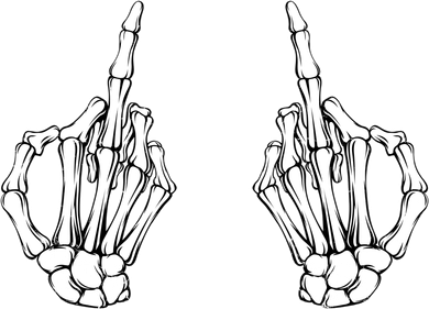 Funny Skeleton Bones Middle Finger Hands Coaster