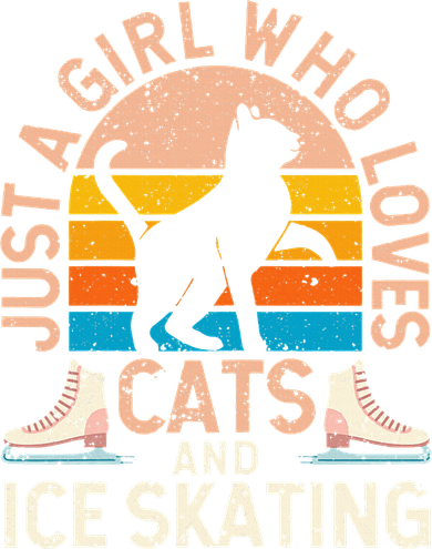 Figure Skater Cat Just A Girl Who Loves Cats And Ice Skating Women's T-Shirt