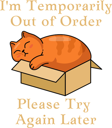 Funny Sleepy Cat Temporarily Out Of Order Ornament