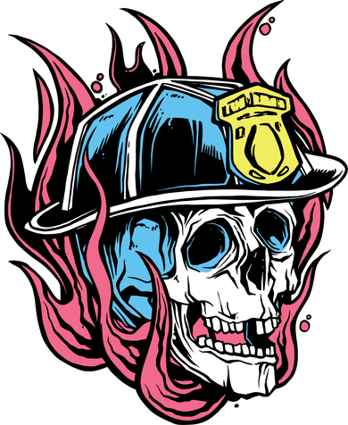 Fireman Skull Flame Kids Sweatshirt