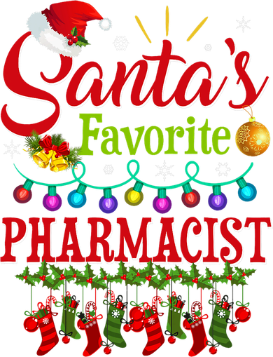 Funny SantaS Favorite Pharmacist Christmas Santa Hat Light Button