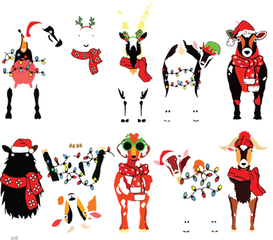 Funny Santa Goats Christmas Farmer Goat Lover Farming Toddler Hoodie