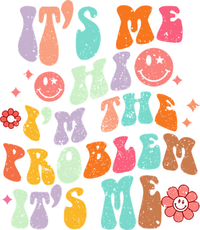 Funny Sarcasm Humor I'm A Problem Retro Groovy Toddler Long Sleeve