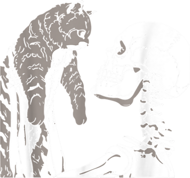 Funny Skeleton Holding A Cat Shirt Lazy Halloween Costume Skull Apron