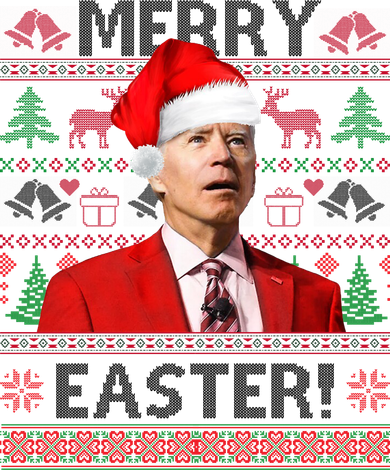 Funny Santa Joe Biden Merry Easter Ugly Christmas Women's Sweatshirt